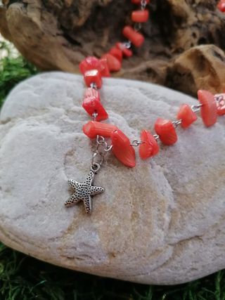 Collana corallo naturale e stella marina