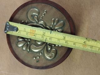 Caixa Madeira com Tampo Latão Art Deco Vintage