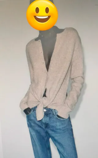 Chaqueta punto beige