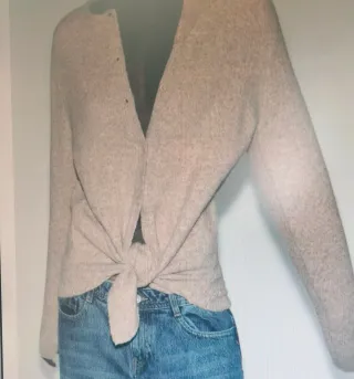 Chaqueta punto beige