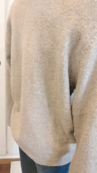 Chaqueta punto beige