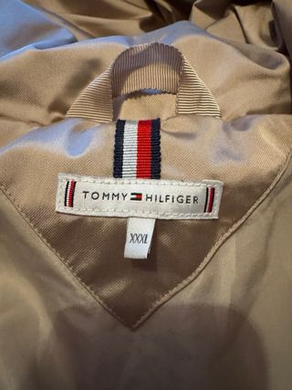 Plumífero largo Tommy Hilfiger beige mujer