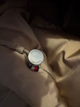 Plumífero largo Tommy Hilfiger beige mujer