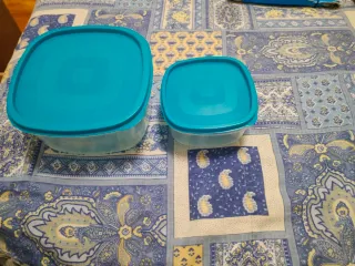 Set 2 Contenitori Cibo Plastica Blu