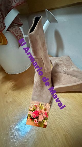 Botines de piel con cuña Vintage