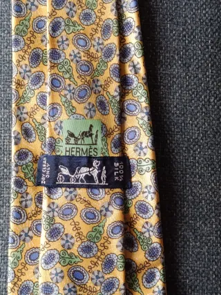 Corbata Hermes Azul y Amarillo