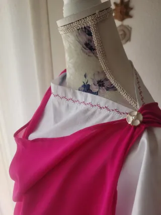 Traje de Romana Talla Única Rosa y Blanco