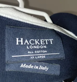 Polo Hackett manga larga hombre azul
