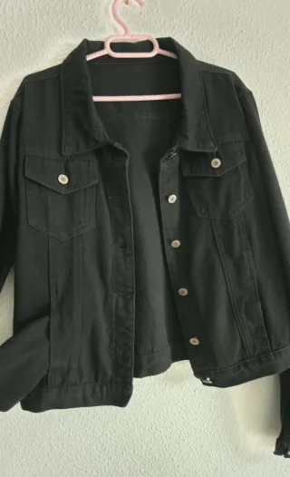 Cazadora vaquera negra mujer