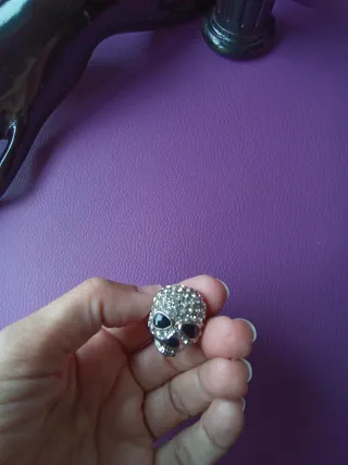 ANILLO CALAVERA AJUSTABLE STRASS BRILLANTES