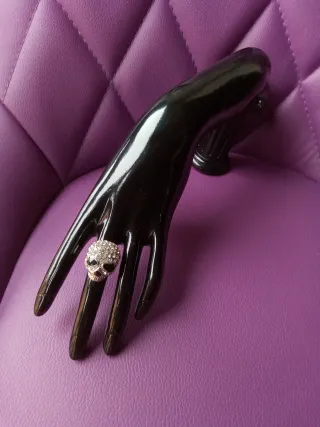 ANILLO CALAVERA AJUSTABLE STRASS BRILLANTES