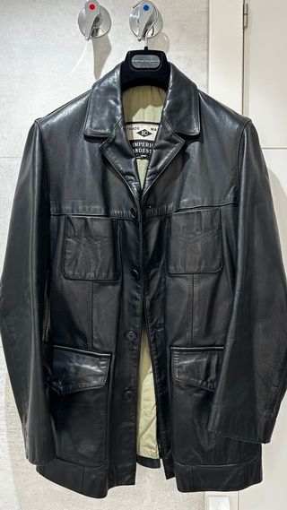 Chaqueta de piel 3/4 negra