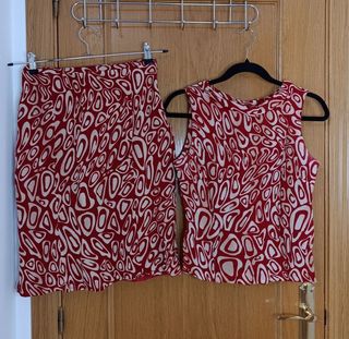 Conjunto falda y blusa retro señora vintage