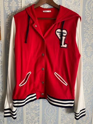 Chaqueta Beisbolera Lefties Roja y Blanca Talla XL