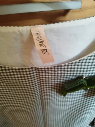 Vestido cuadros verde y blanco