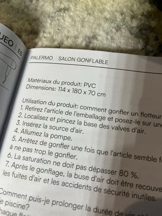 Tumbona Hinchable Piscina PVC Azul