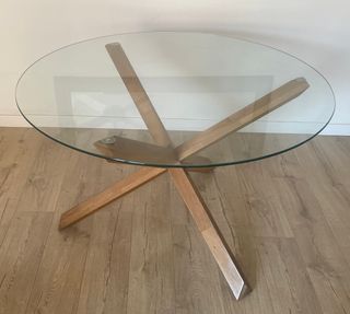 Mesa Comedor AGERBY de Cristal y Madera