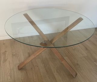 Mesa Comedor AGERBY de Cristal y Madera