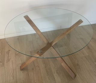 Mesa Comedor AGERBY de Cristal y Madera