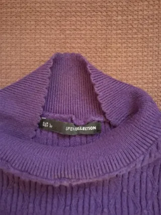 Jersey de punto morado mujer