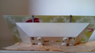 Lámpara de pared cristal verde y rosa