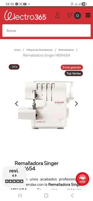 Remalladora Singer 14SH654