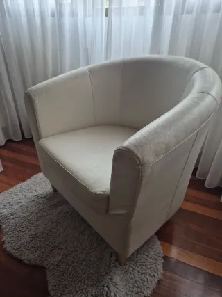 Butaca blanca de piel