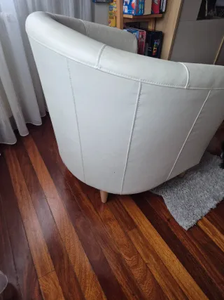 Butaca blanca de piel