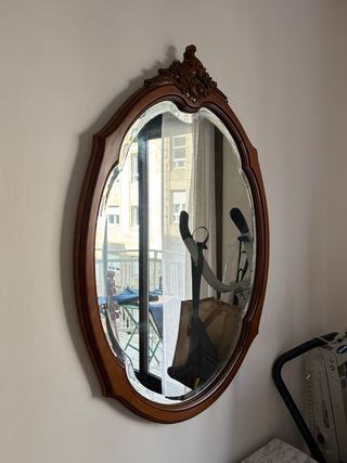 Conjunto de 2 mesitas de noche, 1 cómoda, 1 espejo