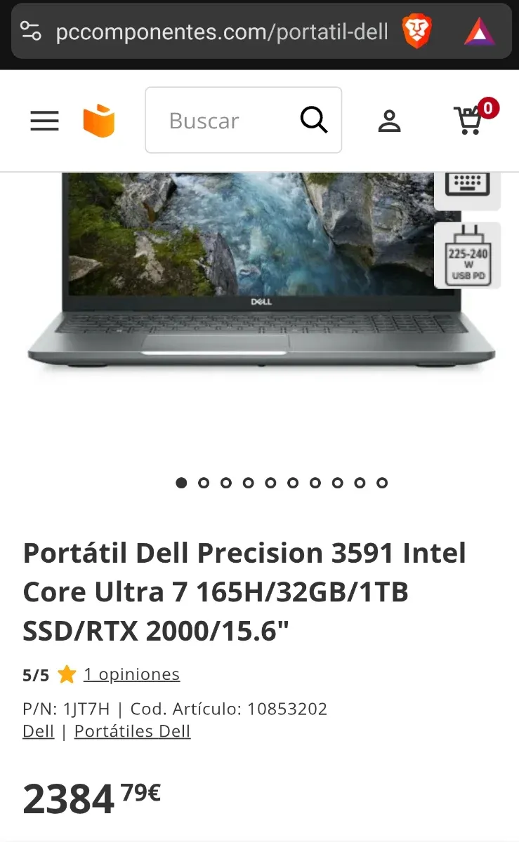 Portátil Dell Precission 3591 15 RTX i9 afbeelding 6