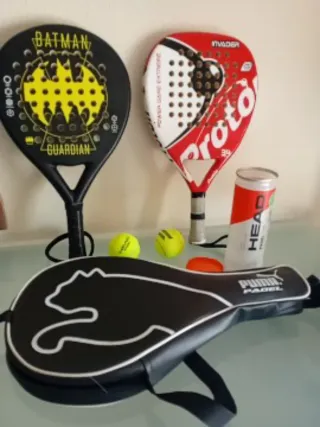 Racchette da padel per adulti/bambini + custodia + 2 palline
