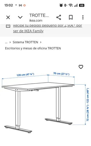 Mesa de escritorio o comedor blanca