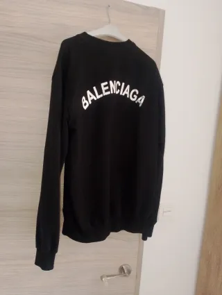 Sudadera Balenciaga Negra Logo Desgastado