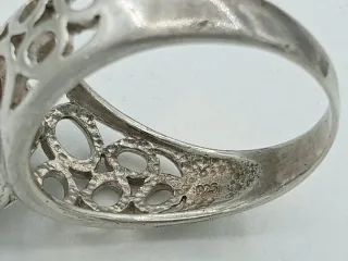 Anello Argento 925 Quarzo Rosa Misura 18