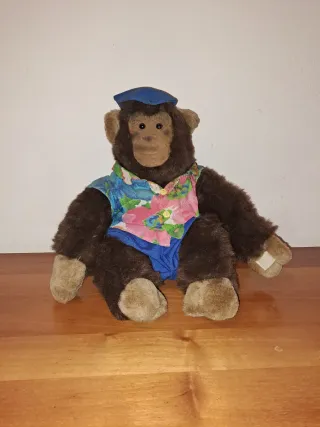 Peluche Scimpanzé Vintage con Cappello