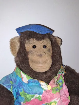 Peluche Scimpanzé Vintage con Cappello