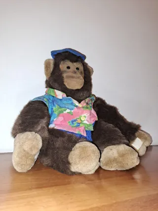 Peluche Scimpanzé Vintage con Cappello