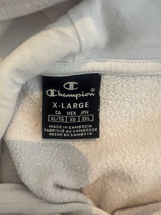 Sudadera Champion Vintage Logo All-Over Crema