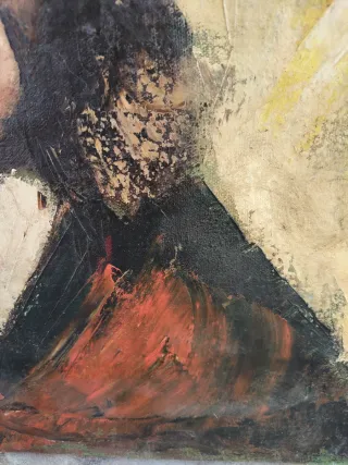 Cuadro Retrato Antiguo pintura Lienzo Oleo vintage