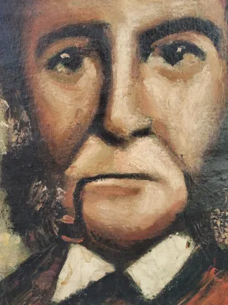 Cuadro Retrato Antiguo pintura Lienzo Oleo vintage