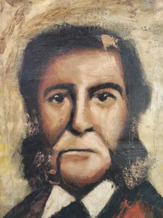 Cuadro Retrato Antiguo pintura Lienzo Oleo vintage