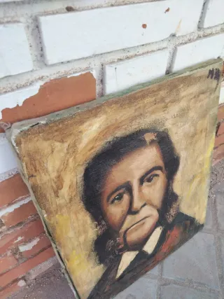 Cuadro Retrato Antiguo pintura Lienzo Oleo vintage