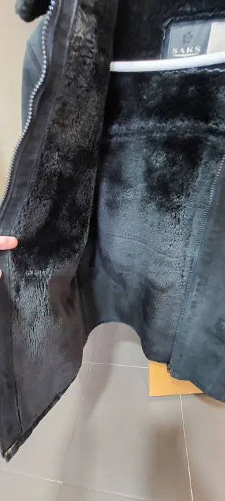 Cazadora Saks Mujer Negra Forrada