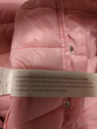 Abrigo acolchado niña rosa