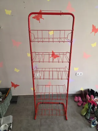 Estantería Metálica Roja 200x65x48cm