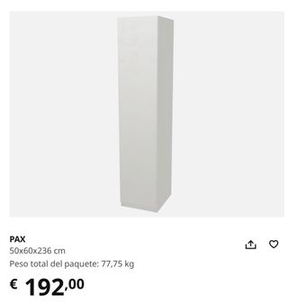 Armario Ikea Blanco 50x58x236 cm