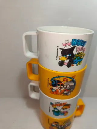 Set 4 Tazze in plastica Anni '90