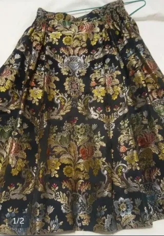 Falda Fallera Niña Negra, Dorada y Multicolor