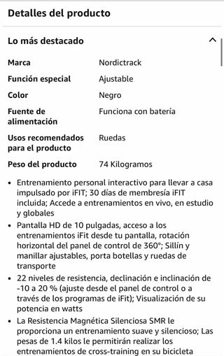 Bicicleta NordicTrack S10i Studio Cycle