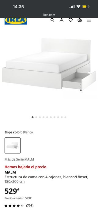 Cama de Ikea con cajones